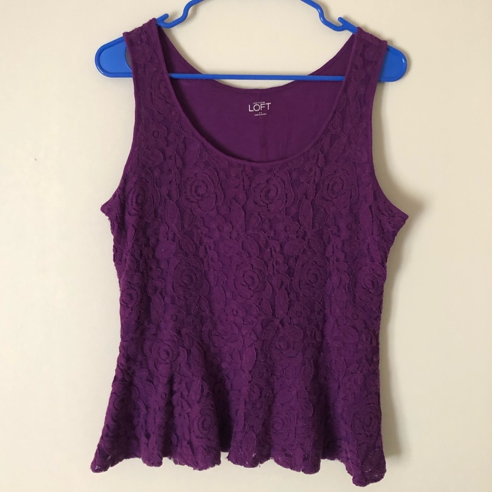 Ann Taylor Loft purple peplum top